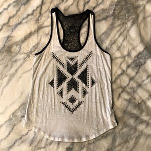 Express studded white racer back tank